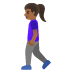 woman walking, medium-dark skin tone